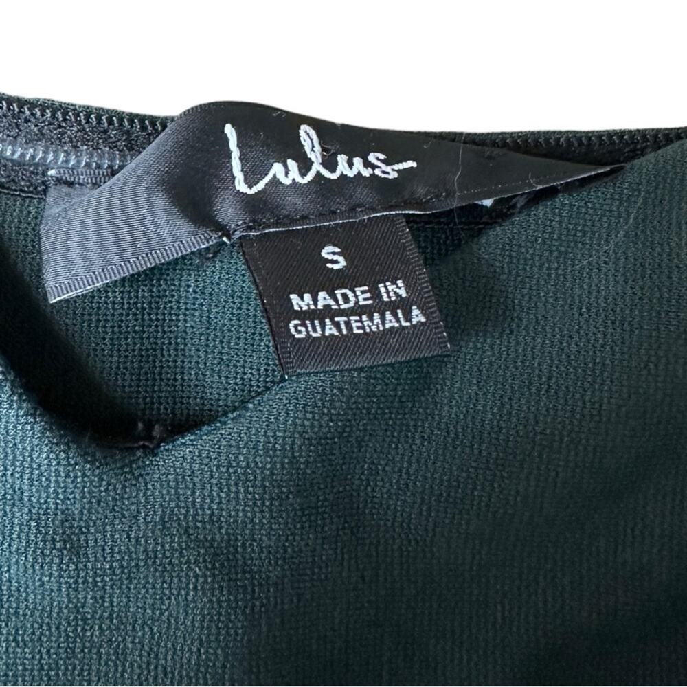 Lulus How Much I Care Dark Green‎ Off-the-Shoulder Ruffle Hem Midi Dress Sz S - Picture 7 of 12